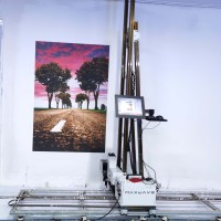 Mesin Pengecat Dinding Vertikal Mesin Pencetak Dinding Luar Ruangan dan Dalam Ruangan Presisi HD Printer Dinding Latar Belakang TV 3D