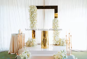 Furun Factory Wholesale Eco-Friendly Durable Stainless Steel Arch <b>Stand</b> <b>Gold</b> <b>Mirror</b> Silver Finish Customizable Width Wedding - Product Image 6
