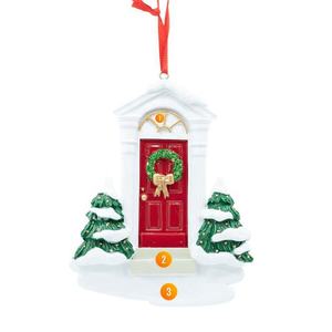 Ornamento de Navidad personalizado para puerta roja, nuevo ornamento para el hogar, agente de vivienda para el primer hogar, regalo de casa - Product Image 5