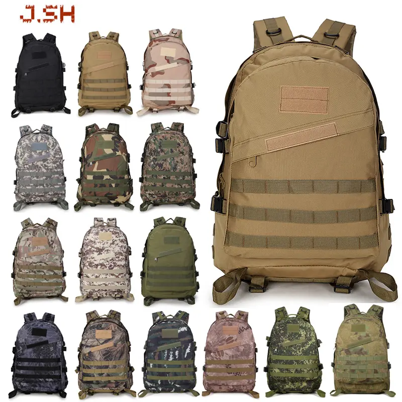 JSH grosir desainer tas Molle Travel kualitas tinggi 30L ransel taktis olahraga luar ruangan dengan Logo kustom