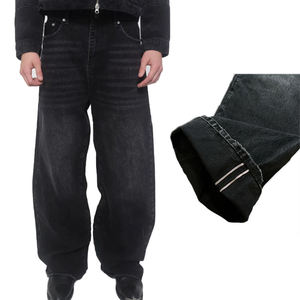 Fabricant de denim, jeans en denim japonais sur mesure, denim lourd 14-16oz, jeans baggy pour hommes, nouveaux jeans noirs de créateur pour hommes - Product Image 1