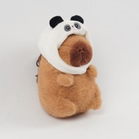 Mini porte-clés Capybara mignon personnalisé, Peluche en tissu polyester, Techniques brodées pour le soulagement du stress pour anniversaire