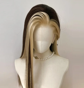 Peluca <span class=keywords><strong>de</strong></span> encaje frontal HD con reflejos que marcan el contorno del rostro, línea <span class=keywords><strong>de</strong></span> cabello natural <span class=keywords><strong>de</strong></span> un solo nudo, transpirable y sin pegamento para mujer - Product Image 5
