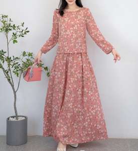 Zifeng OME Middle East donna stampa ampio abito Design rilegatura polsino sotto la gonna Smock a fessura - Product Image 2