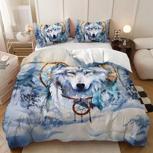 Parure <span class=keywords><strong>de</strong></span> lit moderne en polyester 3D motif dessin animé animal, ensemble 3 pièces taille double pour la maison - Product Image 5