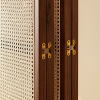 Paravents en rotin, séparateurs de pièce, séparation pour la maison, le bureau, la chambre à coucher, bois, 4 panneaux, paravents Byobu, séparateurs de pièce pour la salle de bain