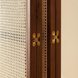 Paravents en rotin, séparateurs <span class=keywords><strong>de</strong></span> pièce, séparation pour la maison, le bureau, la chambre à coucher, <span class=keywords><strong>bois</strong></span>, 4 panneaux, paravents Byobu, séparateurs <span class=keywords><strong>de</strong></span> pièce pour la salle <span class=keywords><strong>de</strong></span> bain - Product Image 5