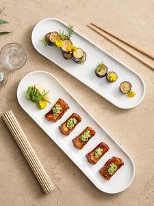Platos y Vajillas de Sushi Modernos de Melamina, Ovalados, Blancos, Irrompibles, Ligeros y Ecológicos, Personalizados de Fábrica - Product Image 4