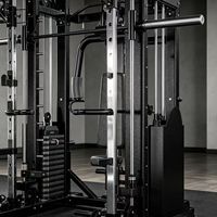 Ensemble de musculation multifonctionnel pour la maison : Machine Smith, banc de musculation, rack de musculation, système de câbles réglables, cadre en acier robuste, compact et sécurisé pour l'entraînement