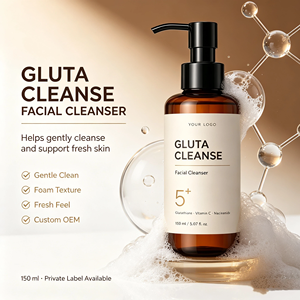 Nettoyant visage Gluta Cleanse 150 ml, nettoyant doux pour le visage, soin hydratant pour la peau, logo personnalisé - Product Image 1