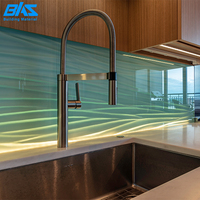 Panel Dinding Dapur Ramah Lingkungan dengan Kaca Splashback Berlapis Tempered yang Dicetak Sesuai Pesanan, Tahan Panas 300C untuk Interior