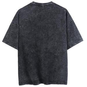 T-shirt da <span class=keywords><strong>uomo</strong></span> con lavaggio a pietra e acido di cotone T-shirt Vintage da <span class=keywords><strong>uomo</strong></span> grandi e pesanti personalizzate - Product Image 2