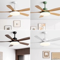 Ventilateur de plafond moderne de 60 pouces pour la maison et les restaurants, avec lumière LED intégrée, 5 pales, télécommande, style lustre en fer