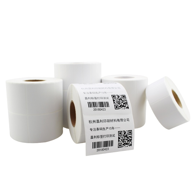 Customizable White Label Packaging Labels Blank Adhesive Coated Paper Sticker Thermal Transfer Label Grocery Waterproof Oil