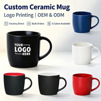 Mug en porcelaine personnalisé avec logo du fabricant, cadeau personnalisé, rouge et noir, mug à café en céramique promotionnel pour café