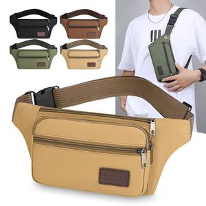 Sac banane vintage en toile grande capacité pour hommes et femmes, sac bandoulière zippé antivol et étanche pour affaires et sport, vente en gros - Product Image 1