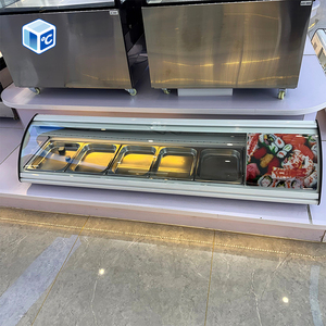 Nouvelle vitrine réfrigérée pour sushis, comptoir incurvé, présentoir à sushis avec éclairage pour publicité - Product Image 3