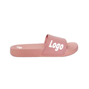 Pabrik grosir sandal wanita Logo kustom pengiriman cepat wanita datar Australia musim panas PVC sandal geser