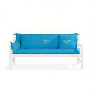 Cojines para Banco de Jardín, Color Azul Claro, Rectangulares, Resistentes al Agua, Extraíbles, Lavables, para Todas las Estaciones, Relleno de Fibra de Poliéster - Product Image 1