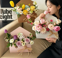 Boîte de fleurs en gros pour bouquets, emballage floral pour lettres d'amour romantiques, coffret cadeau pour anniversaire, fête, magasin de fleurs