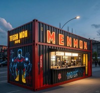 Contenedor de Cocina Móvil, Opciones de 10 pies, 20 pies y 40 pies para Restaurantes, Bares, Cafeterías, Centros Comerciales, Dormitorios y Supermercados al Aire Libre