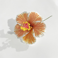 Busa cetak buatan 11cm bunga Hibiscus Hawaii tusuk rambut bunga telinga untuk dekorasi