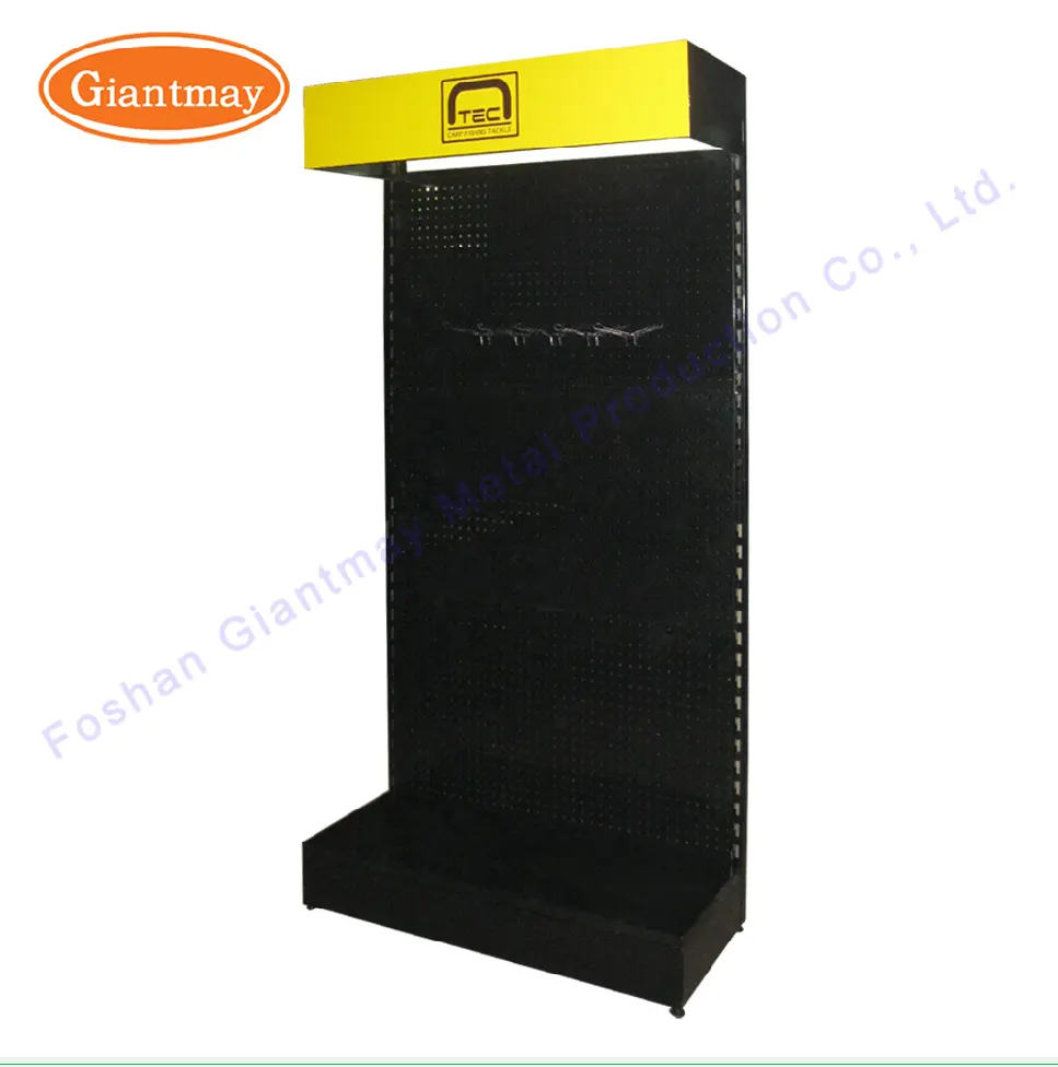 Wholesale Retail Store Product Organizers Peg Board Metal Display Rack Hardware Store Pegboard Tool Display Stand With LED Light