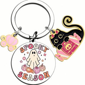 Design Custom Halloween Color-printed Metal Keychain Ghost Pattern Pendant Accessories - Product Image 3