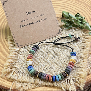 Bracelets tressés en <span class=keywords><strong>pierre</strong></span> de lave arc-en-ciel faits à la main, bijoux d'énergie des chakras de yoga <span class=keywords><strong>volcanique</strong></span>, diffuseur d'huiles essentielles, cadeau - Product Image 2