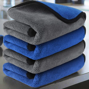 Toallas de microfibra premium de terciopelo coral para lavado y detallado de autos, limpieza del hogar, ultra suaves y súper absorbentes - Product Image 6