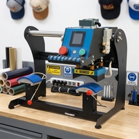 Presse à chaud semi-automatique double station pour casquettes, machine de transfert de logo DTF pour casquettes