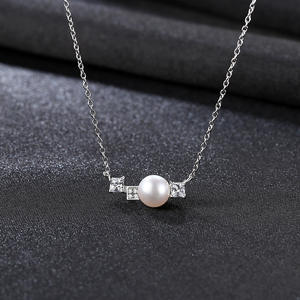 New S925 Sterling Silver Freshwater Pearl <b>Necklace</b> with Collarbone Chain Wholesale Women's Jewelry - Product Image 3