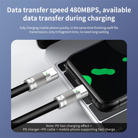 Câble usb métallique en alliage de zinc de haute qualité 120w 6A à charge rapide type-C pour ordinateur portable et téléphone