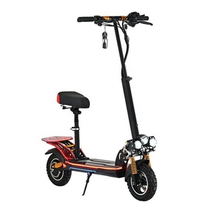 New Luminous Electric Scooter 48V with Acrylic Luminous <b>Tail</b> Wing 10 Inch Fat Tire 500W Electric Folding Scooter - Product Image 5