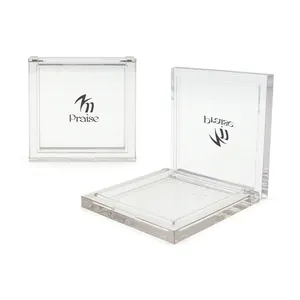 Boîte de maquillage en acrylique transparent vide, fard à paupières, poudre, étui compact, emballage cosmétique, fabricant personnalisé