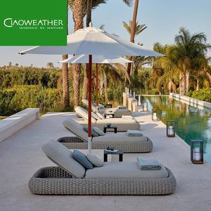 Sdraio <span class=keywords><strong>da</strong></span> Piscina <span class=keywords><strong>in</strong></span> <span class=keywords><strong>Rattan</strong></span> con Poggiapiedi, Lettino <span class=keywords><strong>da</strong></span> <span class=keywords><strong>Giardino</strong></span> per Esterni, Arredamento per Hotel, Chaise Longue Regolabile - Product Image 4