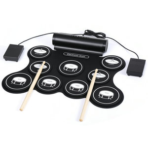 Electronic <b>Drum</b> Set Foldable Silicone USB Charging Portable Practice Kit 128 Tones DC 5V For Fitness Equipment - Product Image 1