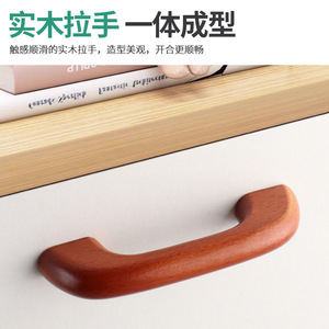 Poignée de meuble en forme de barre, en bois de hêtre, style japonais, pour tiroir et porte d'armoire, finition vernie durable - Product Image 4