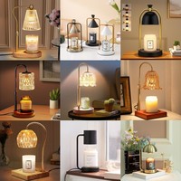 Chauffe-cire électrique moderne en verre avec lumière tamisable, minuterie et réglages ajustables pour bougies parfumées - Décoration d'intérieur, cadeau