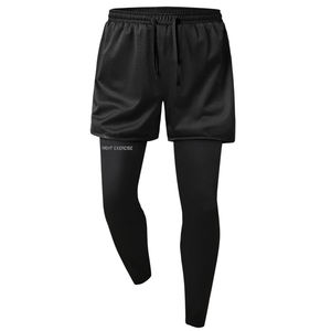 Celana Lari 2 in 1 Pria Celana Kompresi Olahraga untuk Pria Latihan Atletik Cepat Kering Celana Olahraga Pendek Gym Legging - Product Image 4