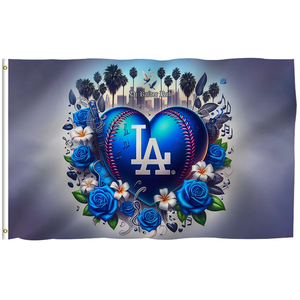Nouveaux drapeaux MLB hybrides 3x5 pieds pour équipes de baseball, vente en gros, divers designs, <span class=keywords><strong>drapeau</strong></span> des Dodgers de <span class=keywords><strong>Los</strong></span> <span class=keywords><strong>Angeles</strong></span> 2025 - Product Image 2
