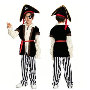 Costume <span class=keywords><strong>de</strong></span> pirate pour enfant, déguisement <span class=keywords><strong>de</strong></span> capitaine pour Halloween, fête à thème, cosplay TV, pour garçon, avec chapeau et cache-œil - Product Image 1