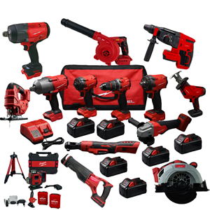 Kit combiné sans fil OEM 21V Lithium-Ion sans balais avec batterie 3.0Ah, chargeur, sacs à <span class=keywords><strong>outils</strong></span> et ensembles réglables en acier inoxydable - Product Image 1