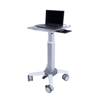 Troli Laptop Mobile dengan Penyesuaian Ketinggian Pedal Kaki, Baki Mouse Geser, dan Roda Pengunci