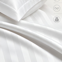 Tissu en coton peigné rayé 100% coton 100S*100S 670TC 450x220, largeur 250 cm, pour la literie de luxe des hôtels