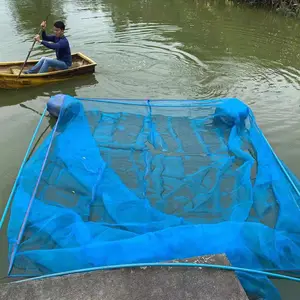 Malezya ve endonezya pazarı 5.0M X 27Y bakire hdpe mavi renk balık ağı