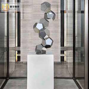 Jiahua Stainless Steel Cube Combination Geometric Abstract Sculpture Floor <b>Mount</b> Interior Decoration - Product Image 1