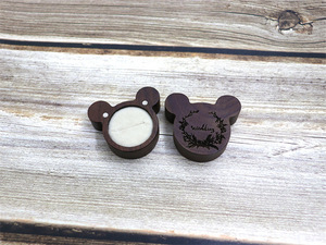 Động vật hình dạng đám cưới Hộp nhẫn Chất lượng gỗ hộp đồ trang sức nhỏ xách tay Hộp nhẫn - Product Image 6