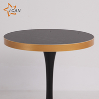 Table ronde en pierre frittée pour restaurant de luxe Table de salle à manger Mobilier pour café Table de restaurant pour bistro