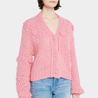 Cardigan Femme Tricoté à la Machine Modèle Designer Personnalisé 2023 Hiver Décontracté 100% Cachemire Col en V Manches Longues Coupe Ample